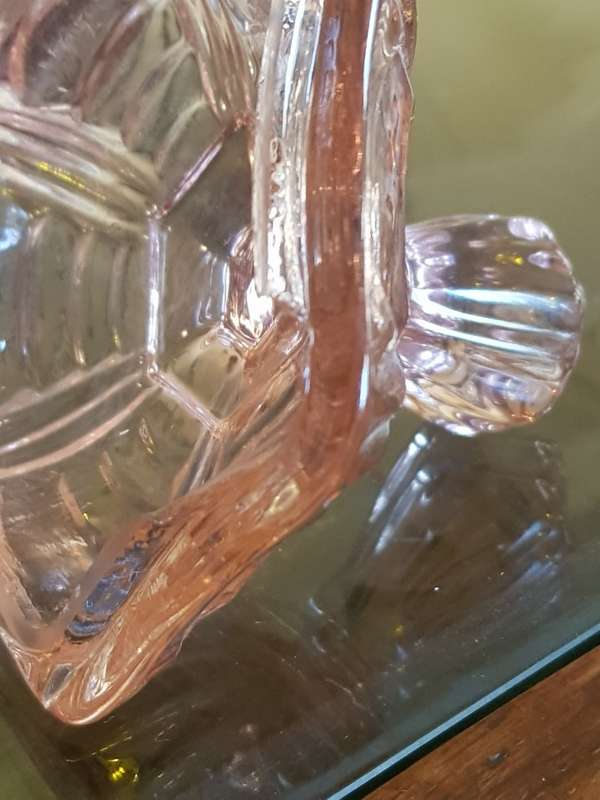 Stunning Pink Depression Glass Vanity Set.