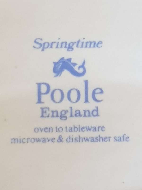 Beautiful Springtime Porcelain Platter By Poole of England. Marked