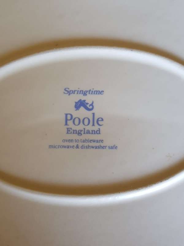 Beautiful Springtime Porcelain Platter By Poole of England. Marked