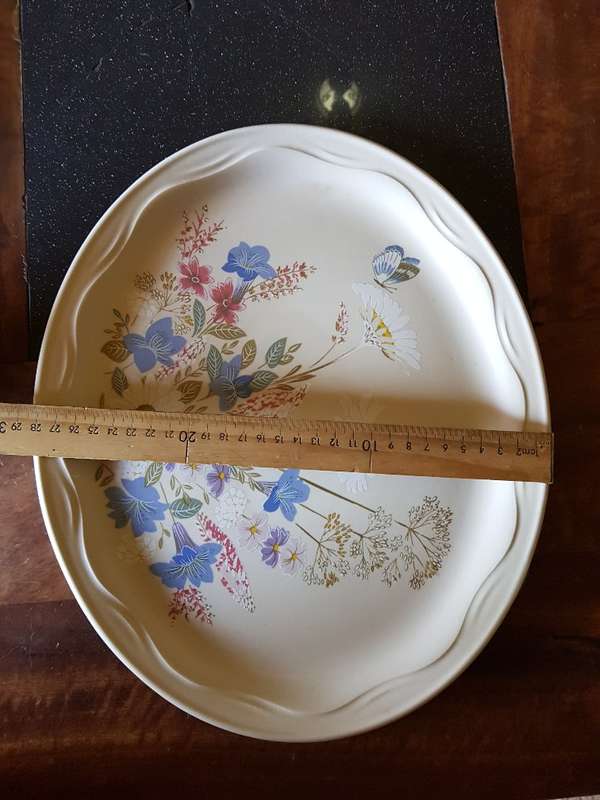 Beautiful Springtime Porcelain Platter By Poole of England. Marked