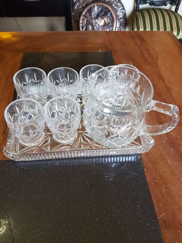 Absolutely Stunning Vintage Molded Glass Set