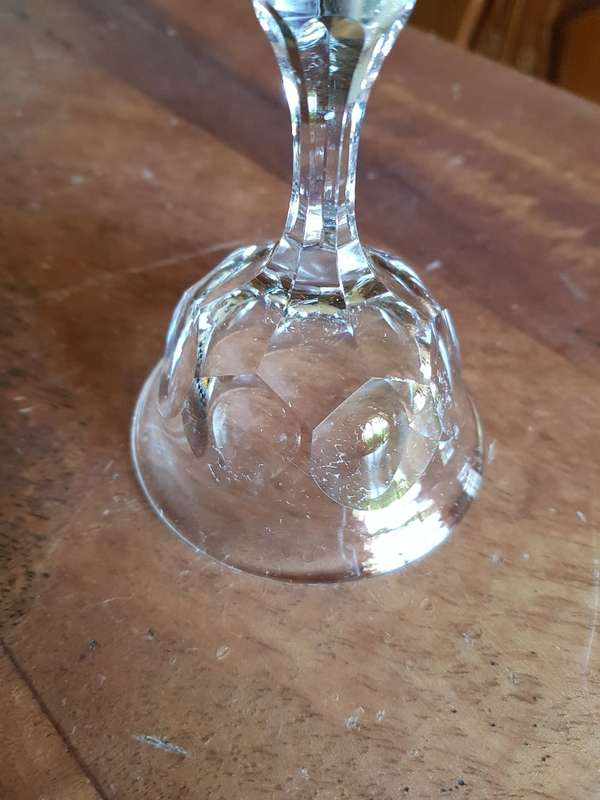 Stunning Set of 6 Webb Crystal Sherbets. Acid Etched Markings Stands 10 cm