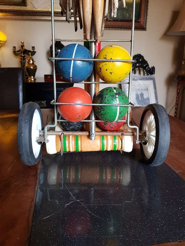 Stunning Vintage Croquet Set plus Trolley. Complete