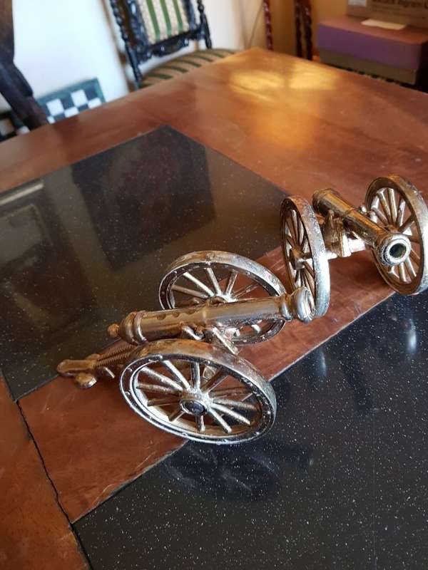 Two Vintage Brass Canons. Marked England