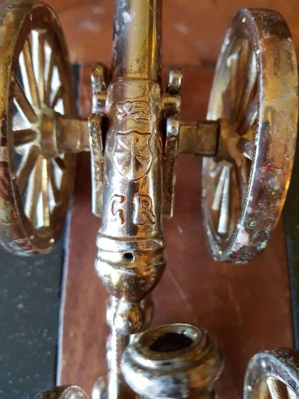 Two Vintage Brass Canons. Marked England