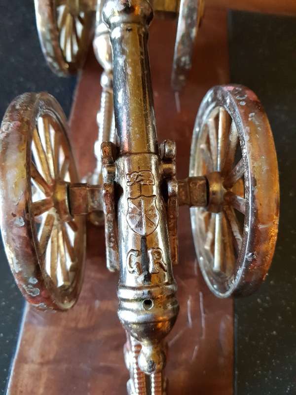 Two Vintage Brass Canons. Marked England