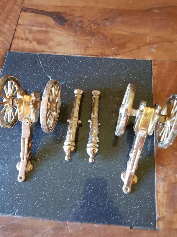 Two Vintage Brass Canons. Marked England