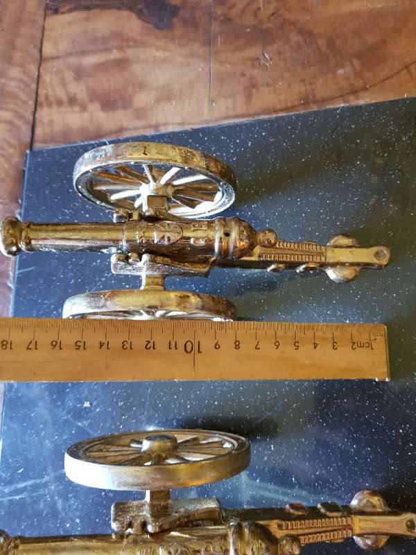 Two Vintage Brass Canons. Marked England