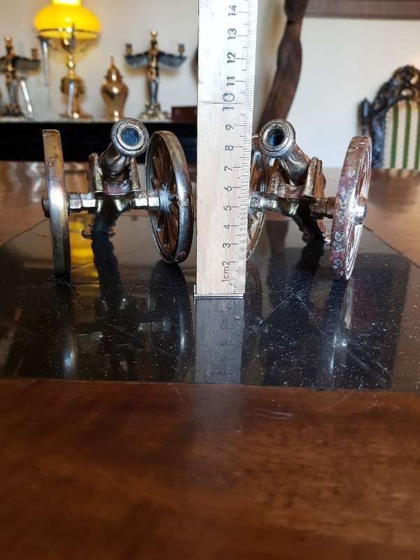 Two Vintage Brass Canons. Marked England