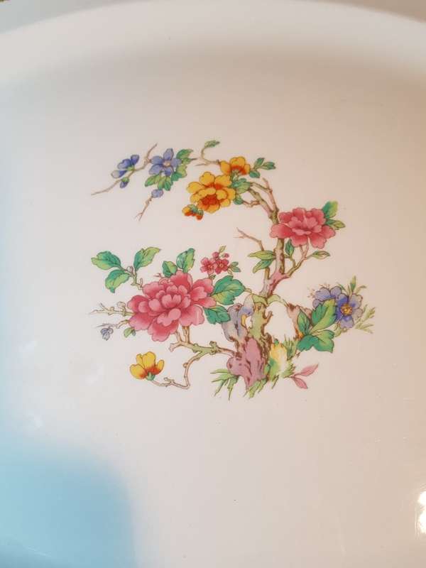 Large Vintage Johnson Brothers Old English Oval Platter and Gravy Boat