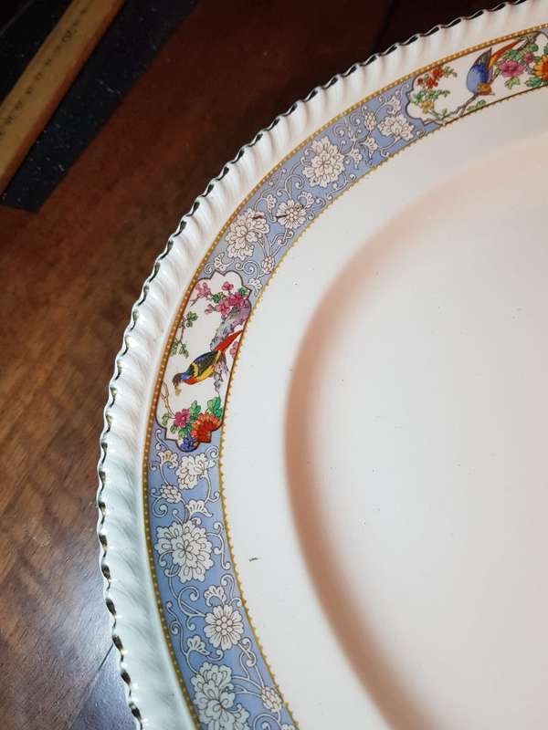 Large Vintage Johnson Brothers Old English Oval Platter and Gravy Boat