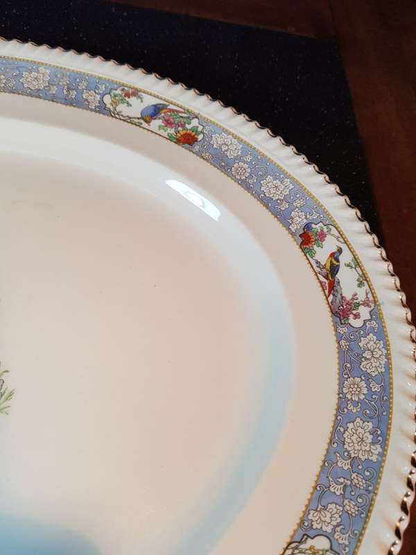 Large Vintage Johnson Brothers Old English Oval Platter and Gravy Boat