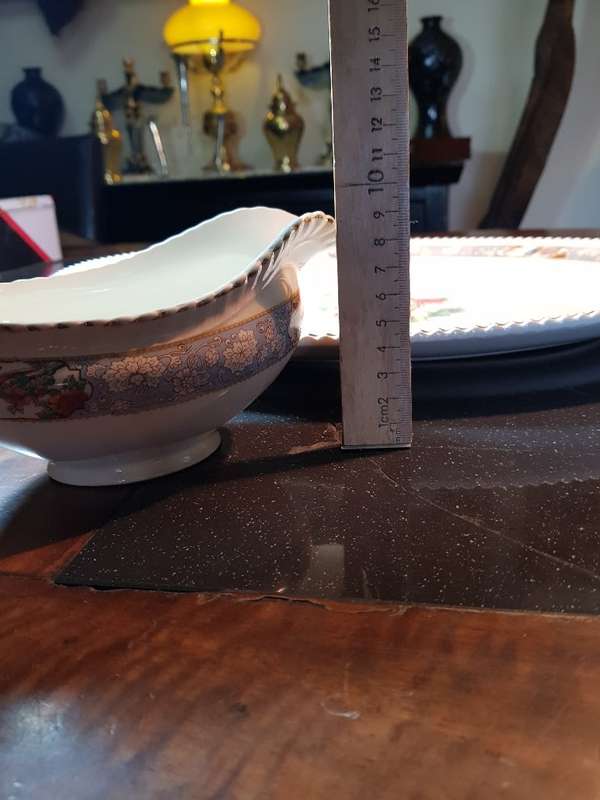 Large Vintage Johnson Brothers Old English Oval Platter and Gravy Boat