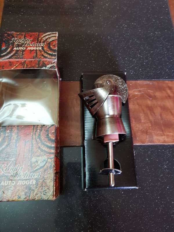 Stunning Knight Helmet Auto Jigger. Boxed
