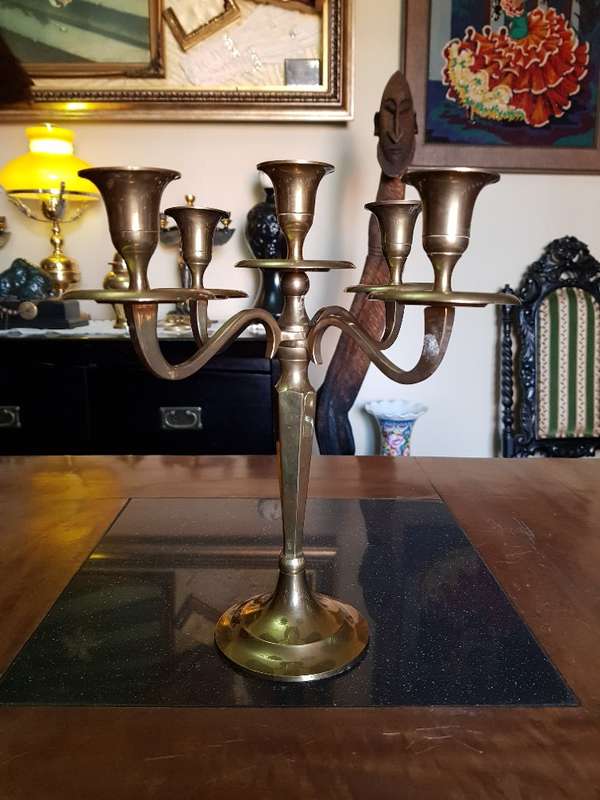 Stunning Five Tier Brass Candelabra.