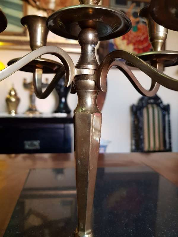 Stunning Five Tier Brass Candelabra.
