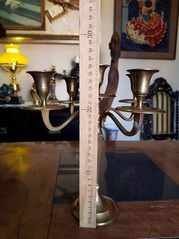 Stunning Five Tier Brass Candelabra.