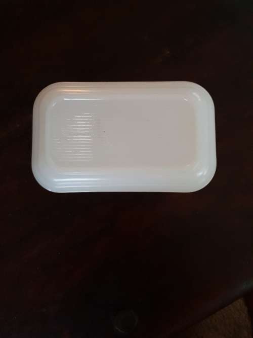 FREE SHIPPING!!!  Beautiful Vintage Milk Glass Butter Dish. Makers Mark