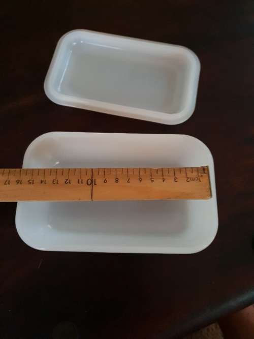 FREE SHIPPING!!!  Beautiful Vintage Milk Glass Butter Dish. Makers Mark