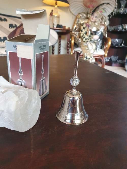 FREE SHIPPING!!!  Beautiful Silver Plated Bell with Crystal.