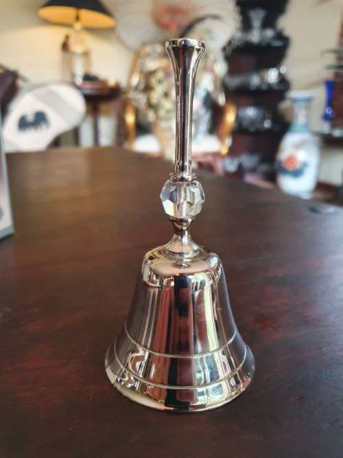 FREE SHIPPING!!!  Beautiful Silver Plated Bell with Crystal.