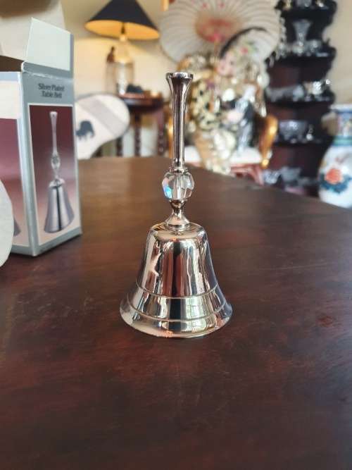 FREE SHIPPING!!!  Beautiful Silver Plated Bell with Crystal.