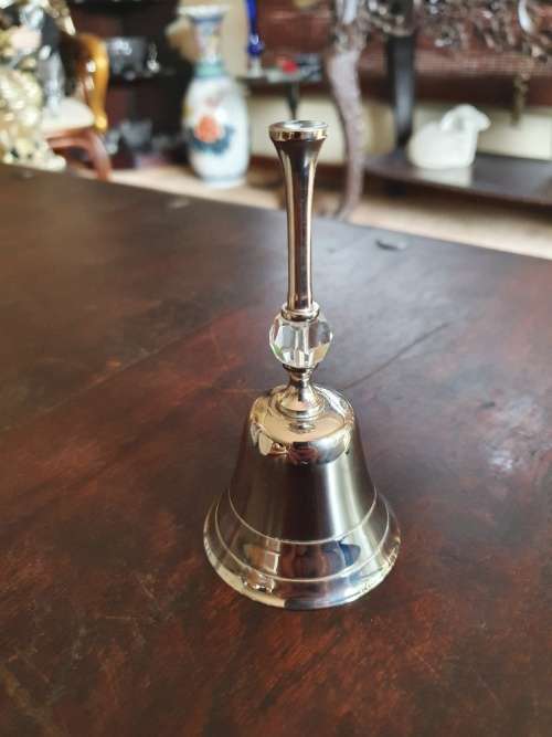 FREE SHIPPING!!!  Beautiful Silver Plated Bell with Crystal.