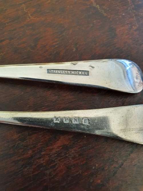 FREE SHIPPING!!!  Two Vintage Silver Plated Pickle Forks. Makers Marks.