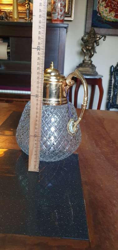 Absolutely Stunning Vintage Italian Hand Made Metastil Crystal Decanter 27cm Tall