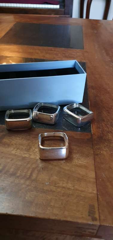 RARE Wedgwood Silver Plated Serviette Rings. Unused.