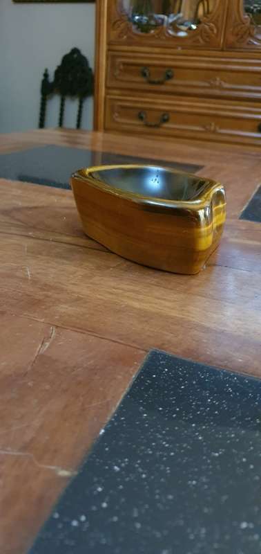 Huge Tigers Eye Stone Ashtray