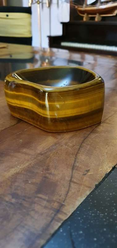 Huge Tigers Eye Stone Ashtray