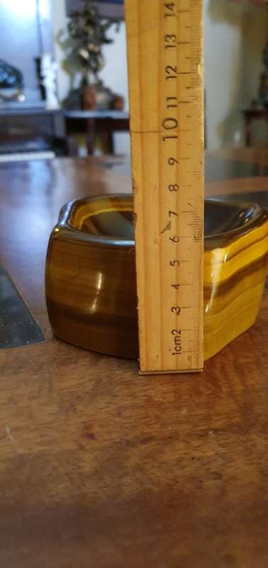 Huge Tigers Eye Stone Ashtray