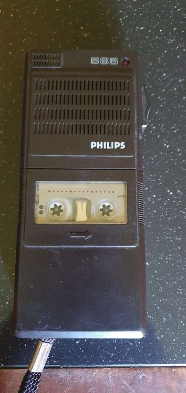 Vintage Philips 585 Micro Tape recorder + a Mini Cassette. Working!!!