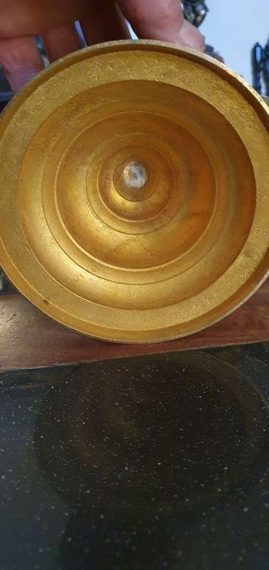 Large and Heavy  Vintage Brass Nautical Ships Wheel Gong
