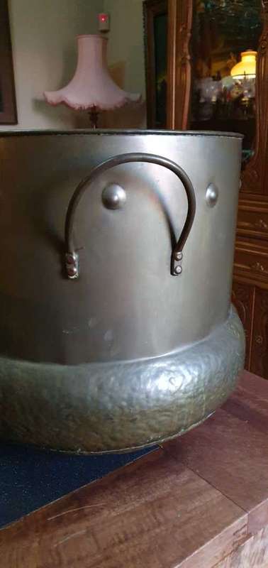 Big Round Brass Planter with handles