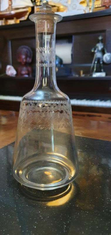Stunning Etched Glass Decanter.