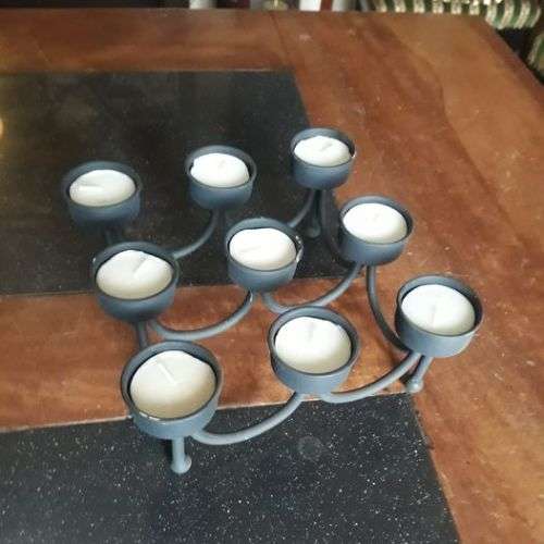 Metal Candle Stand with Candles