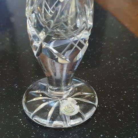 *Beautiful Cut Crystal Stem Vase. Czech Republic*