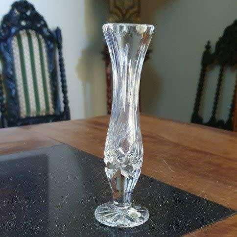 *Beautiful Cut Crystal Stem Vase. Czech Republic*