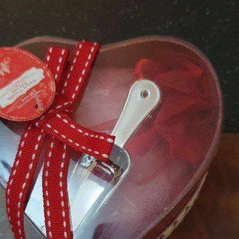 Heart Shaped Box with Bath Salt and a Scoop