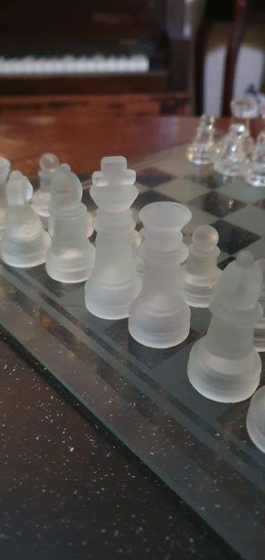 Beautiful Glass Chess Board.