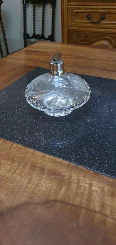 Gorgeous Vintage Rose Cut Crystal Perfume Dispenser.