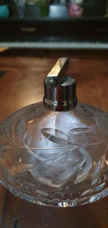 Gorgeous Vintage Rose Cut Crystal Perfume Dispenser.
