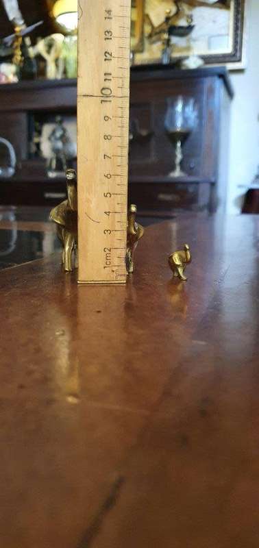 Stunning Trio of Vintage Brass Elephants.