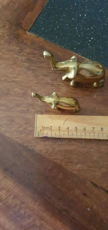 Stunning Trio of Vintage Brass Elephants.