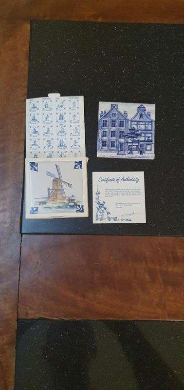 * Collectable Vintage KLM Delft Coaster Tiles.*