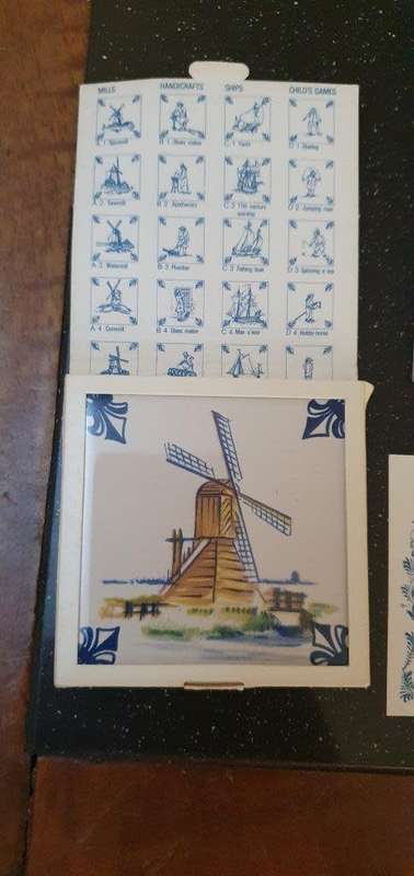 * Collectable Vintage KLM Delft Coaster Tiles.*