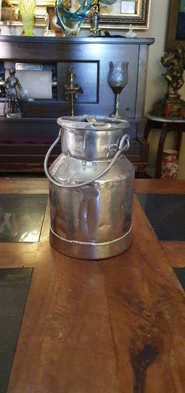 Vintage Silver Colour Milk Can.