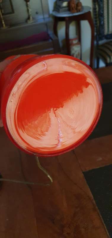 Beautiful Red Art Glass Lamp with Shade
